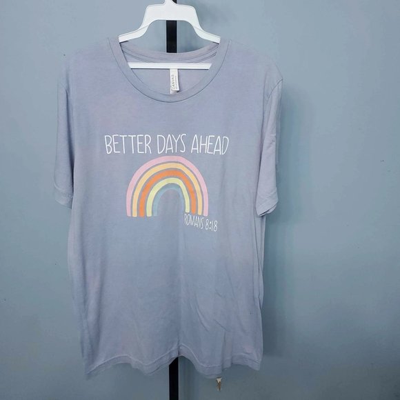Bella + Canvas Tops - 3/$15 Bella Canvas Purple Better Days Ahead Graphic Print T-Shirt |Size: L